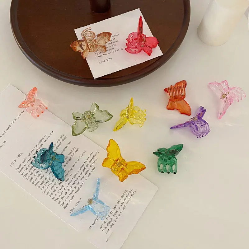 

Acrylic Hairpins Acrylic Hair Accessories Mini Hair Claw Crab Bath Hair Clip Transparent Colorful Small Butterfly Hair Accessory
