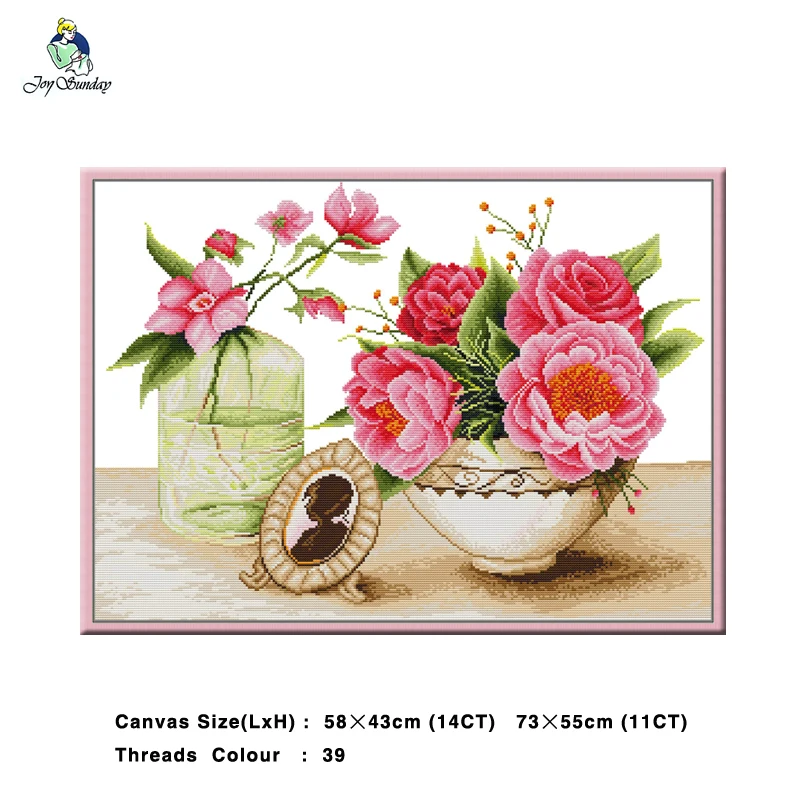 

Набор для вышивки крестиком 14 карат, Всесезонная картина с цветами, наборы для вышивки, домашний декор