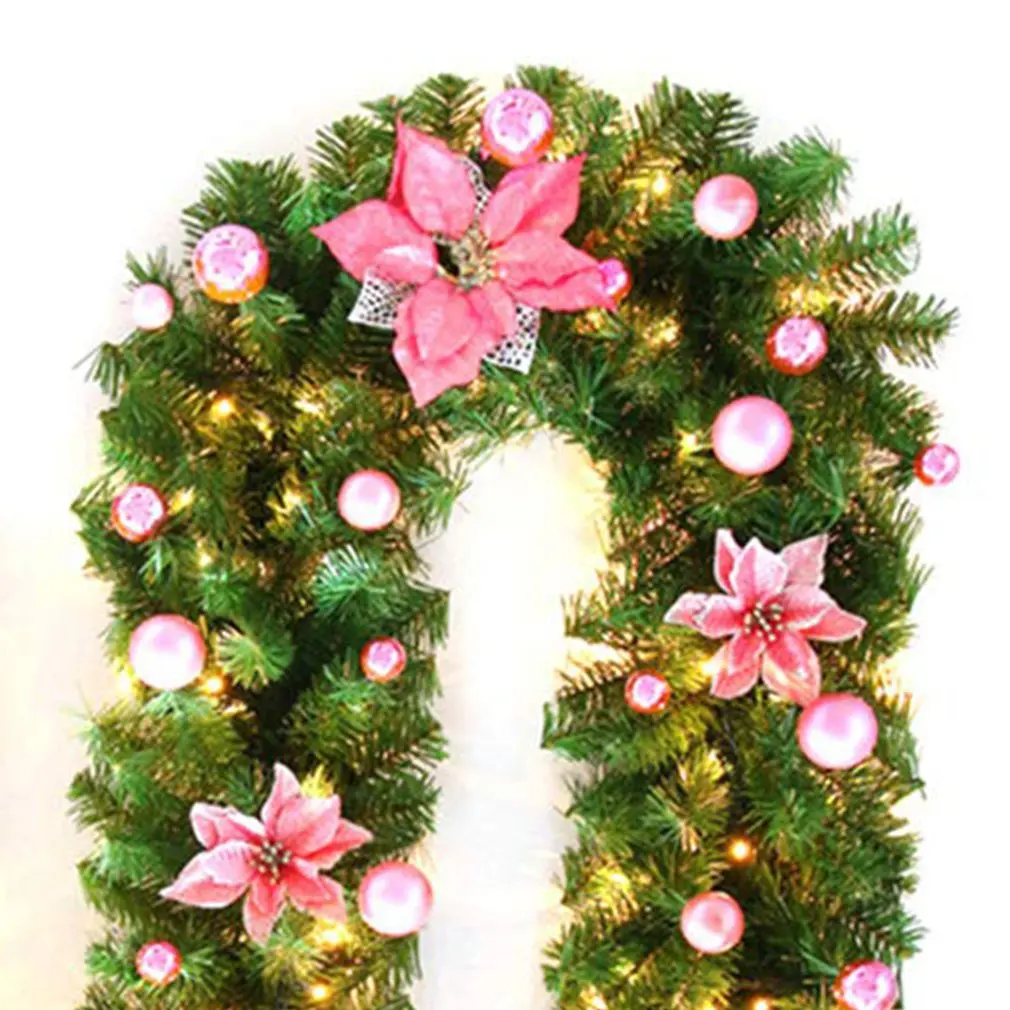 

Christmas Decorations Garland Rattan Decorate Led Lamp Fireplace Stairs Garland Party Accessories Decoration