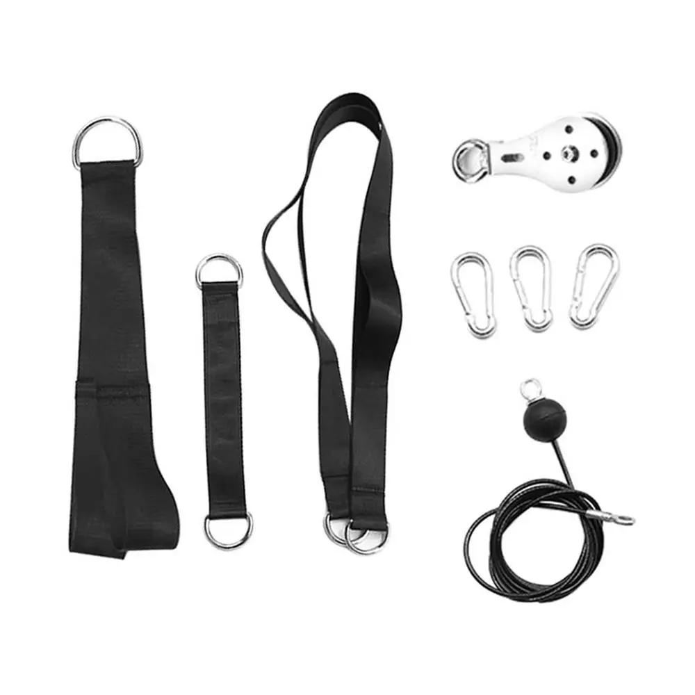 

Fitness Pulley System Tricep Pulldown Attachment Stretch Arm Apparatus Practical Cable Pulley System Removable Durable