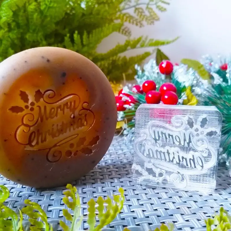 Счастливого Рождества прозрачное акриловое стекло мыло печать для DIY