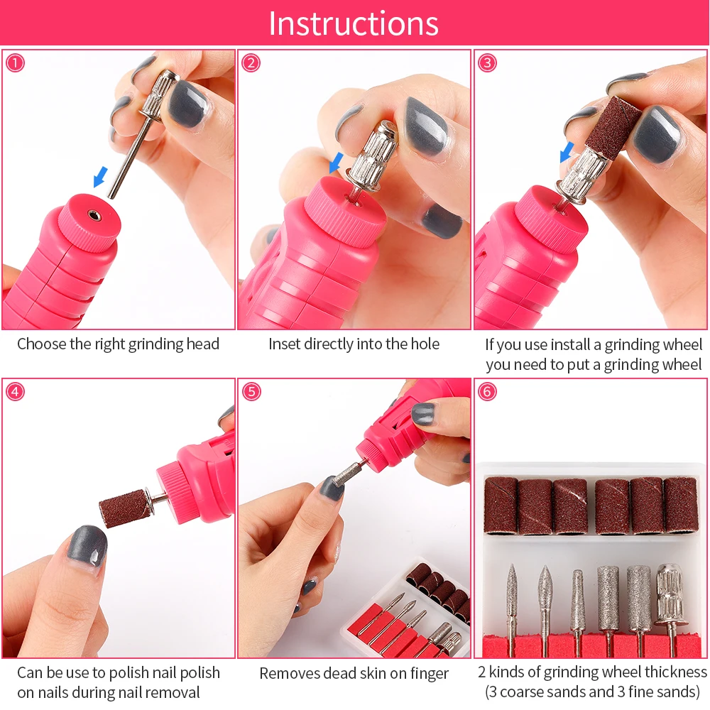 USB профессиональный маникюрный педикюрный полировщик для ногтей 20000 ОБ/мин пилка