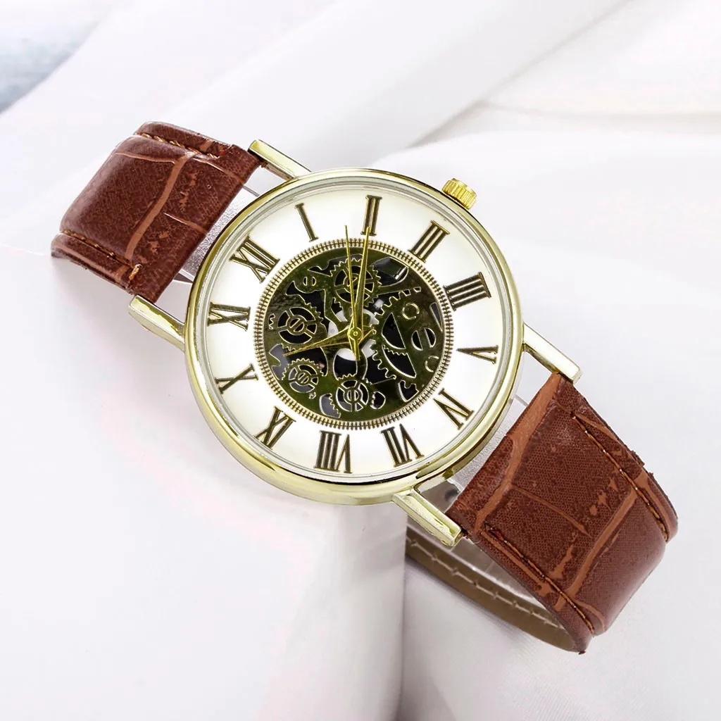 

Cool Fashion Business Hollow Men Watch Waterproof Luxury Hot Brand Men Women Business Roman Numeral Car Clock Relogio Masculino