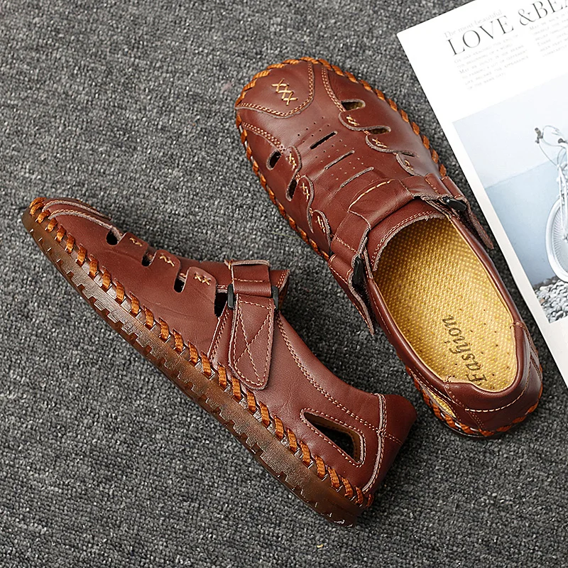 

Sandalia Masculina Couro Sandalle Homme Summer Shoes Men Beach Sandals For Sandalias De Cuero Para Hombre Sandles