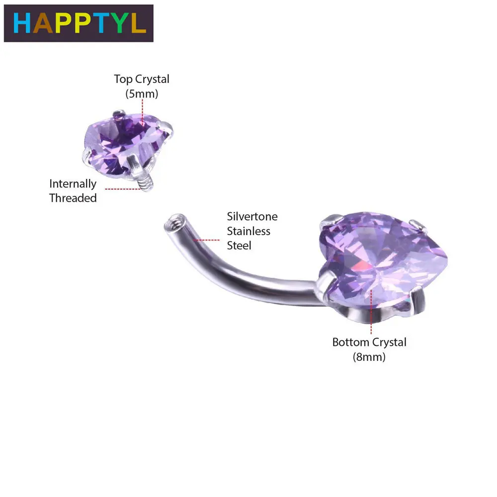 HAPPTYL 316 медицинские болтающиеся кольца из нержавеющей стали с пуговицами для