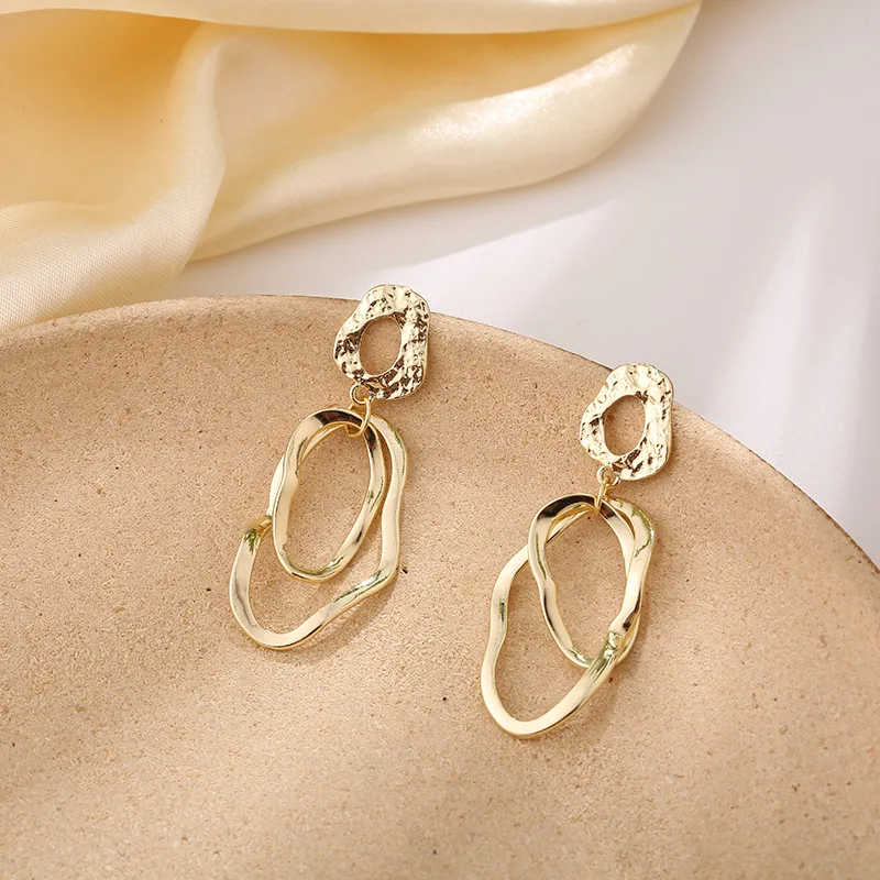 

Minimalist Gold Color Drop Dangle Earrings for Women Punk Irregular Metal Line Geometric Earrings Fashion Jewelry Bijoux Femme
