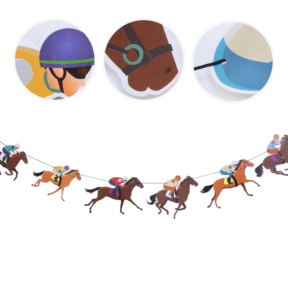 

Pre-assembled Horse Racing Banner Horse Race Streamer Horse Derby Garland Banner