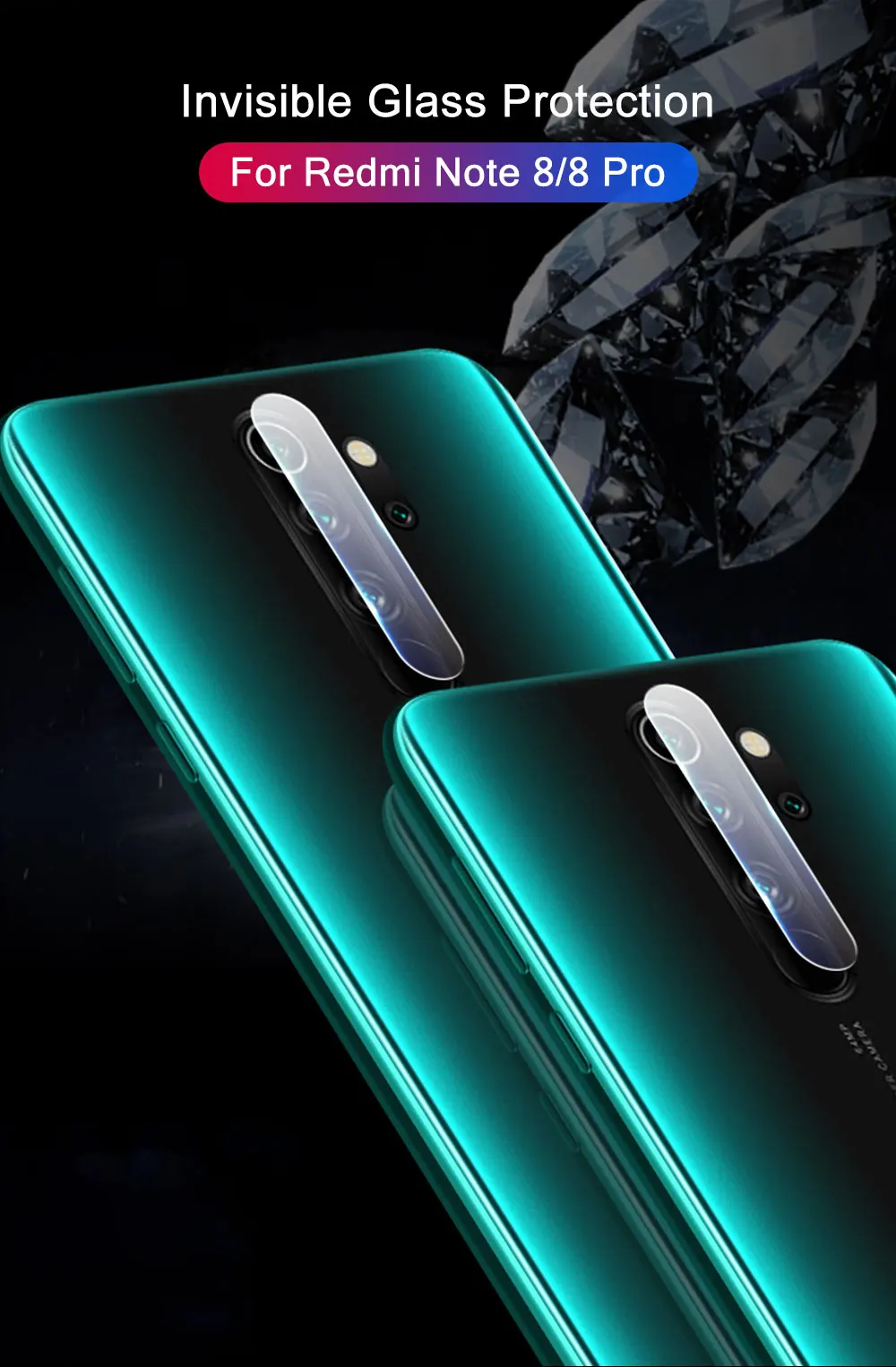 2 шт для Redmi Note 8 Pro стекло заднего объектива камеры закаленное стекло протектор для Xiaomi Redmi Note 8 Note8 задняя камера Стекло для линзы