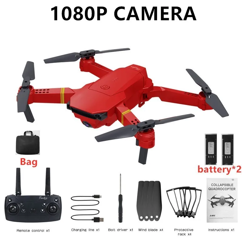 1080P2Batterywithbag HJHRC JY019 wifi FPV с широким углом обзора 1080P HD 4K камера режим удержания высоты складной рычаг RC Квадрокоптер Дрон RTF Дрон VS E520S E58 - Цвет: 1080P2Batterywithbag