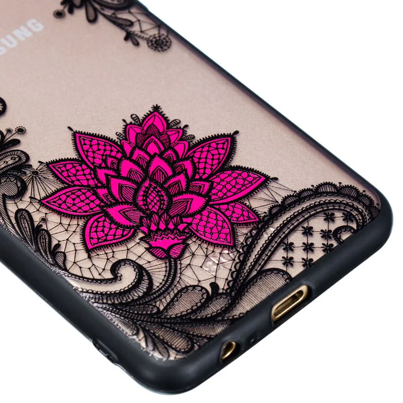 Relief Phone Case For Samsung Galaxy A3 A5 A7 2017 A6 A8 Plus 2018 A6S A30 A20 A40 A50 A30S A50S A70 Black Rose Back Cover | Мобильные