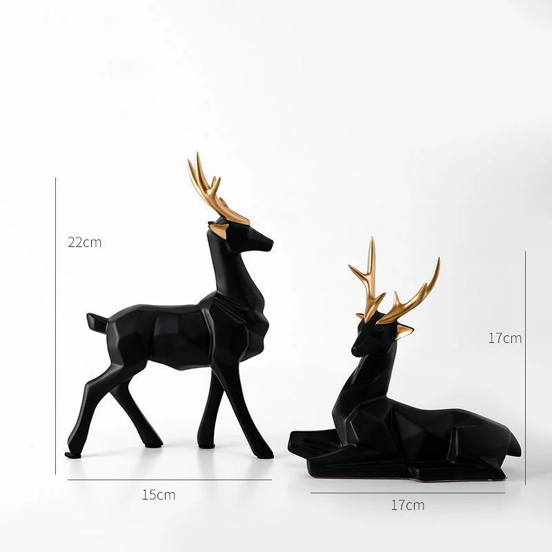 Deer Statue Head Resin Sculpture Nordic Home Decor Scandinavian Decoration Deers Figurines home decoration statute | Дом и сад