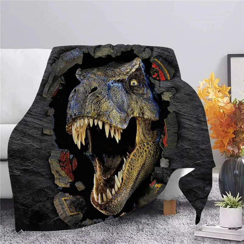 

Jurassic Dinosaur Flannel Blanket 3D Printing Blanket Adult/Children Home Bed Cover Sofa Bedding Hiking Picnic Quilt