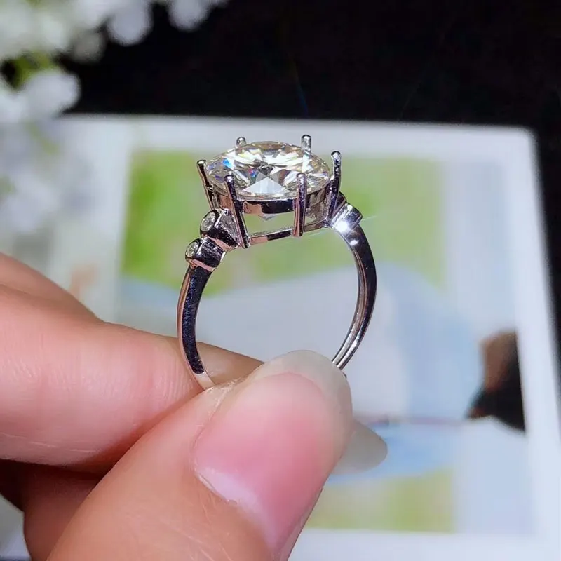 Ювелирные изделия CoLife 3ct Moissanite кольцо для свадьбы 9 мм круглое серебряное