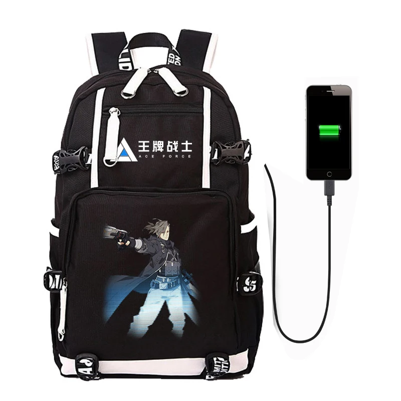 

Anime Laptop Bag Fashion Casual Mochila Rucksack USB Charging Port School Bags Travel Bag for Teens Students Men Women