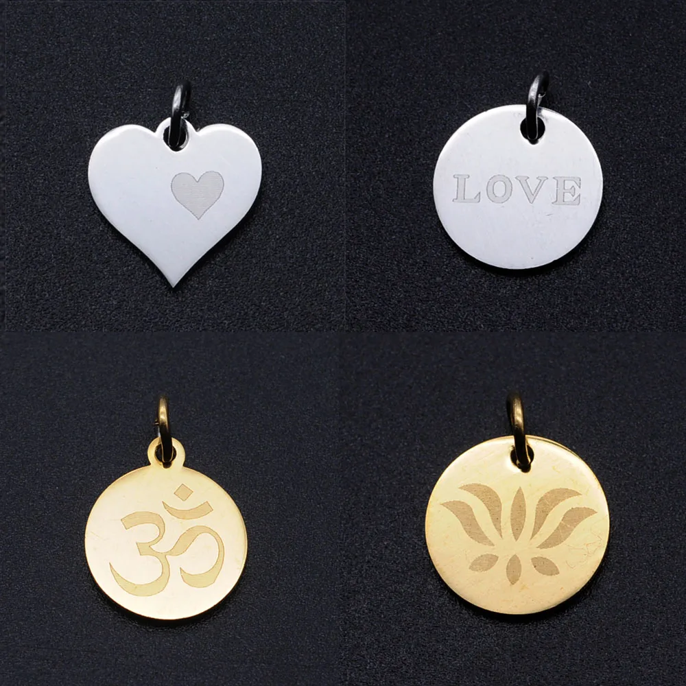 10 шт./Лот Сердце Love OM 316L подвески из нержавеющей стали DIY Подвески для