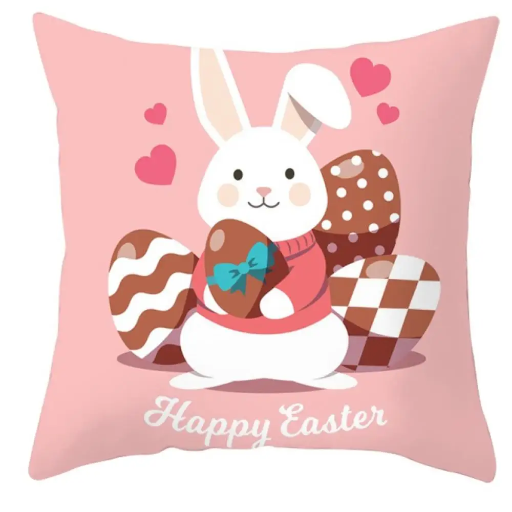 

1 Pcs Bunny Easter Pillow Case Home Holiday Decoration Cushion Cover Sofa Bedroom Supplies 45*45 Cm