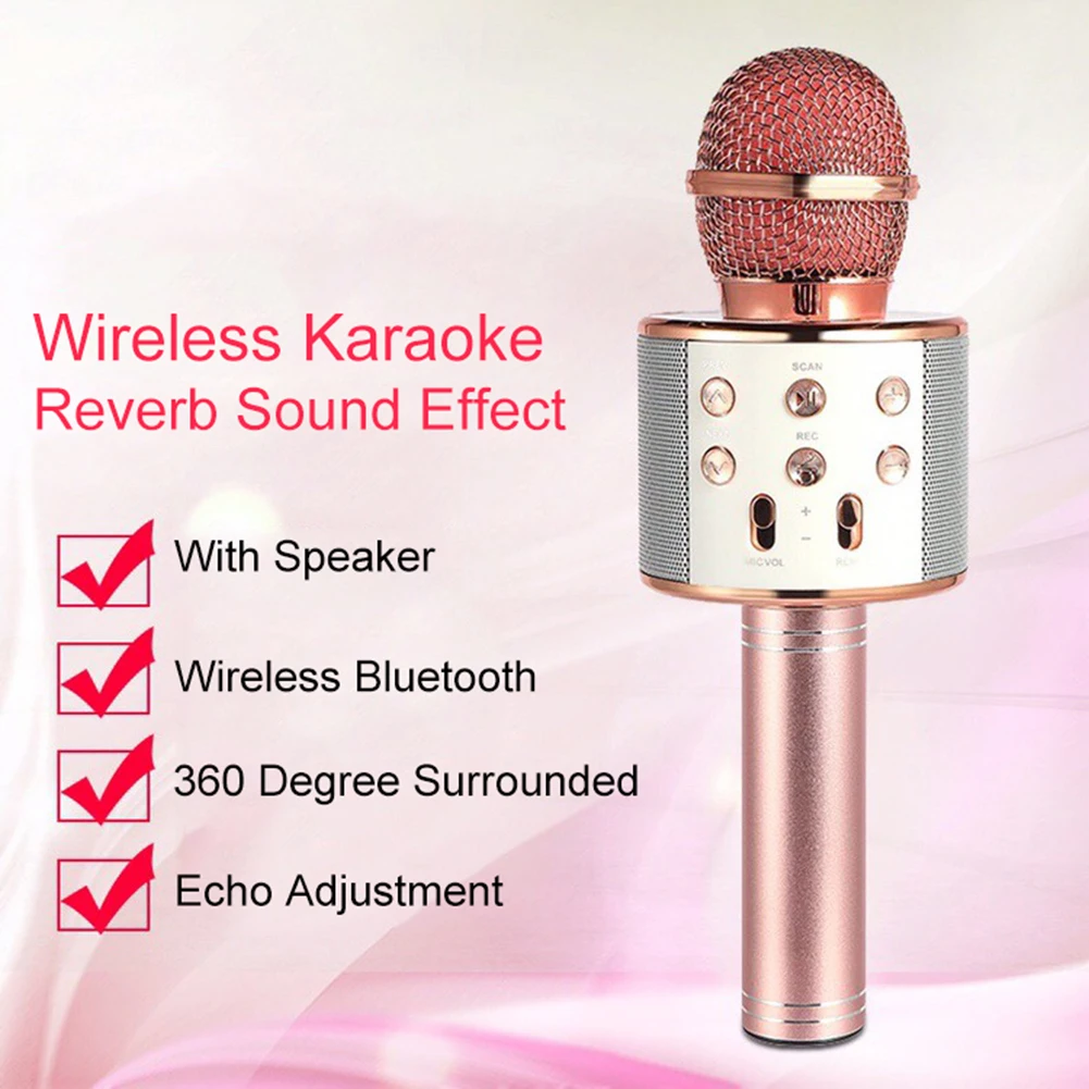 WS 858 bluetooth караоке микрофон беспроводной Профессиональный динамик consender ручной микрофон Радио Студия Запись микрофон