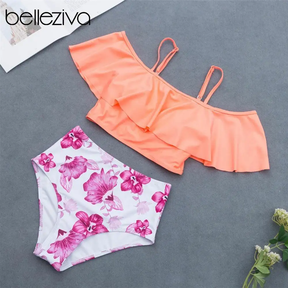 Belleziva сексуальный купальник с краями листьев лотоса купальный костюм для женщин