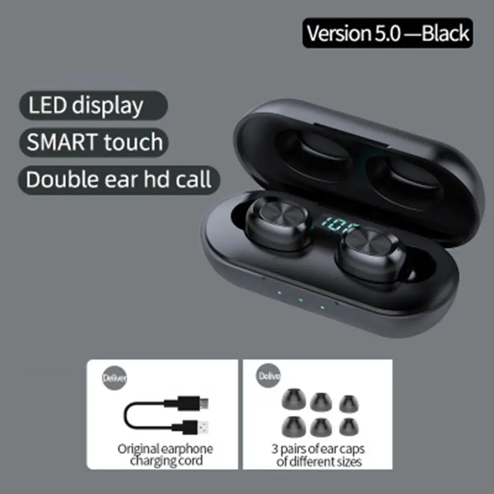 

B5 TWS Wireless Bluetooth Earphones Headphone Portable 5.0 Mini Stereo Earphones Sports Earbuds Touch Control Earbuds