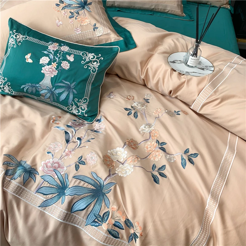 

Luxury Classical Flower Embroidery 800TC Egyptian Cotton Bedding Set Queen King Duvet Cover Bed Sheet Pillowcases Home Textiles