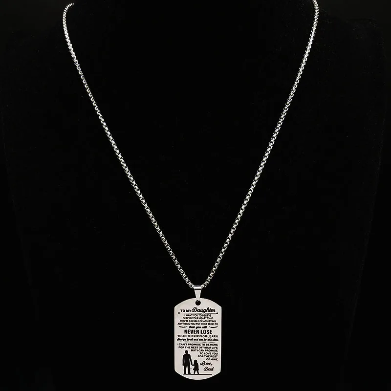 2021 длинное большое мужское ожерелье из нержавеющей стали с надписью LOVE DAD для
