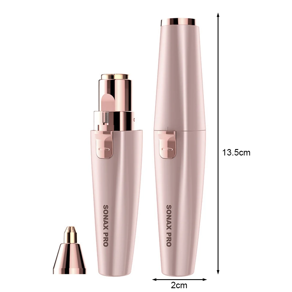 

2 IN 1 Rechargeable Electric Eyebrow Trimmer Epilator Female Body Facial Lipstick Shape Hair Removal Mini Painless Razor Shaver