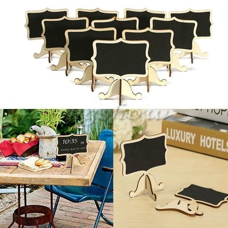 10pcs Mini Wooden Blackboard Chalkboard Message Wedding Party Label Table Decor | Дом и сад