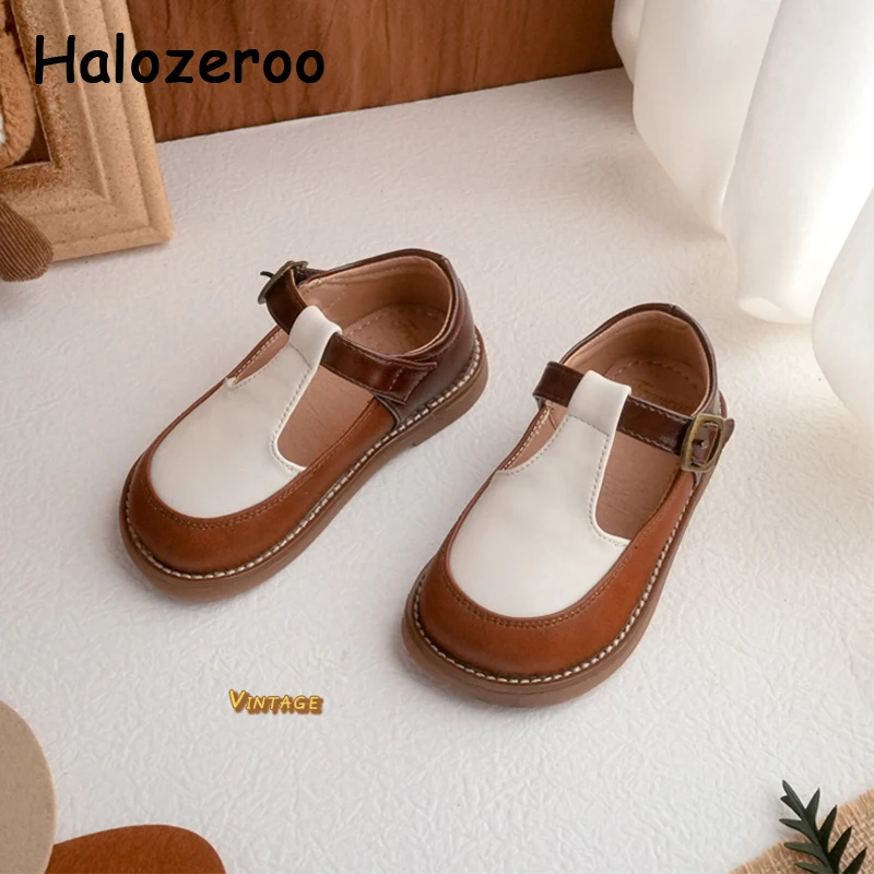 

2021 New Autumn Baby Girls Shoes Children Brown Brand Flats Toddler Casual Loafers Kids Leather Flats Boys Dance Shoes Mary Jane