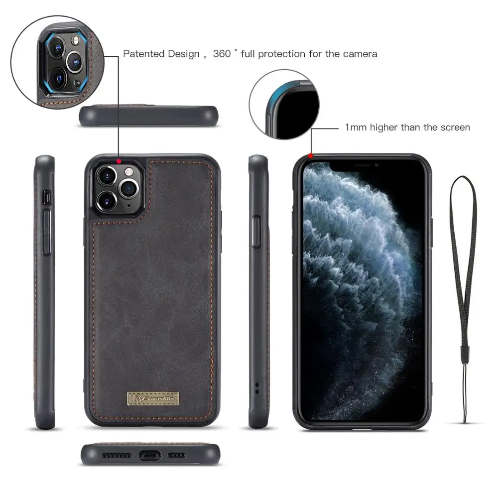 Чехол мне бумажник чехол для iPhone 11Pro XS XR 7PLUS поставляется с вверх-вниз раскладушка и съемной брошью магнитное крепление чехол