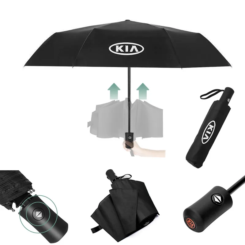 

3 Folds Fully Automatic Umbrella For KIA Sid Rio Soul Sportage Ceed Sorento Cerato K2 K3 K4 K5 Portable Men Women Car Umbrella