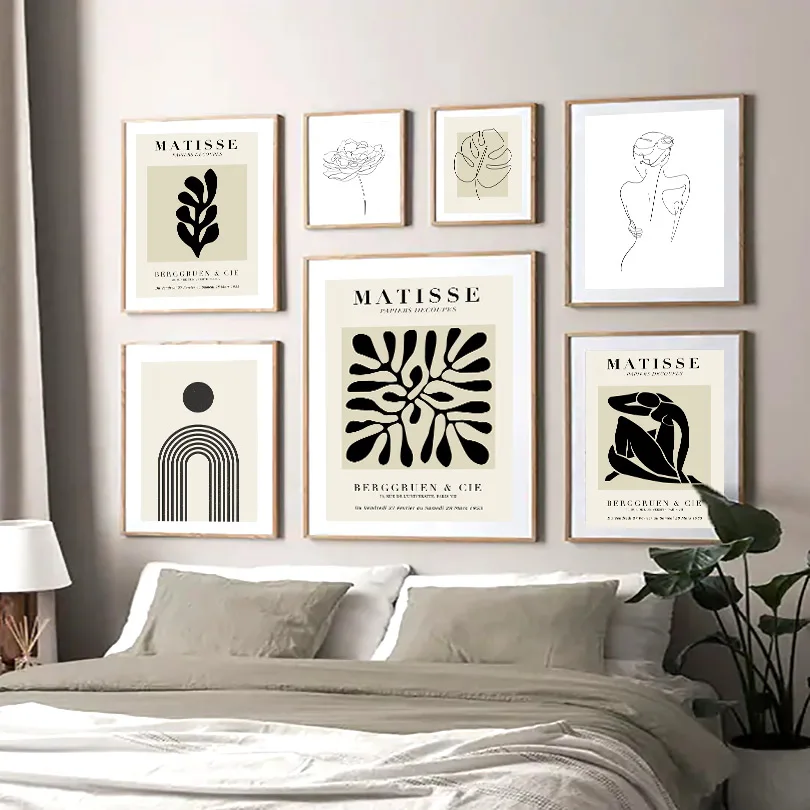 

Matisse Retro Abstract Girl Plant Leaves Wall Art Canvas Painting Nordic Posters And Prints Wall Pictures For Living Room Decor