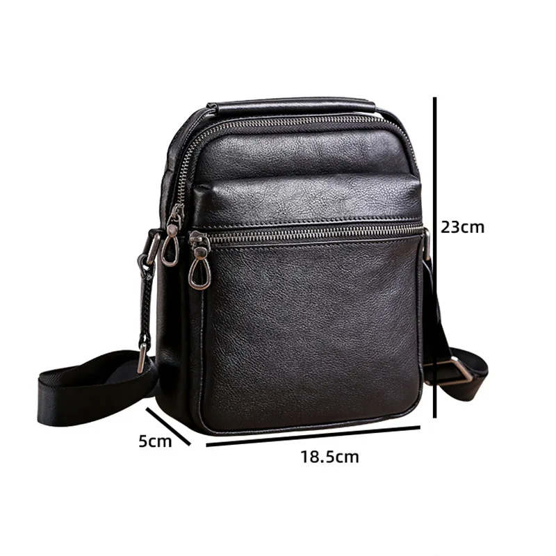 

AETOO Men's leather shoulder bag, business casual messenger bag, top layer leather trendy handbag