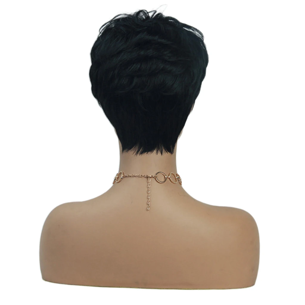 

1 Piece of Human Hair Short Wigs Pixie Cut Wig for Black/ White Women, Layered Short Wigs With Free Net Cap, Hair Clip & Comb