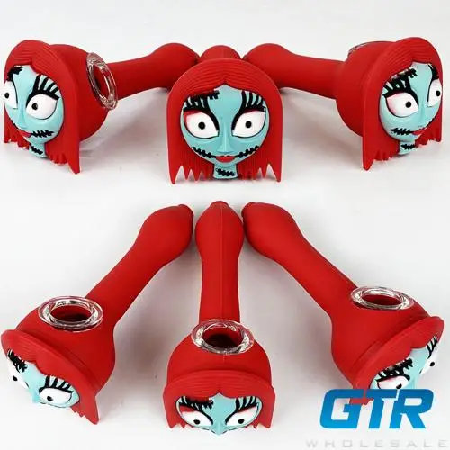 

4 Inch Zombie Bride and Jack Skeleton Spooky Silicone Pipe