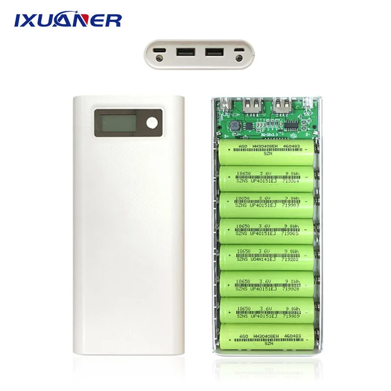 8x18650 чехол для аккумулятора зарядное устройство Коробка двойной USB светодиодный