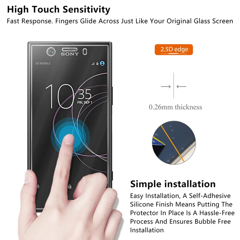 Screen Transparent Glass for Sony Xperia XZ XZS XZ2 Premium Tempered Glass for Sony XZ3 XZ2 XZ1 Compact Glass on Xperia L L1 L2