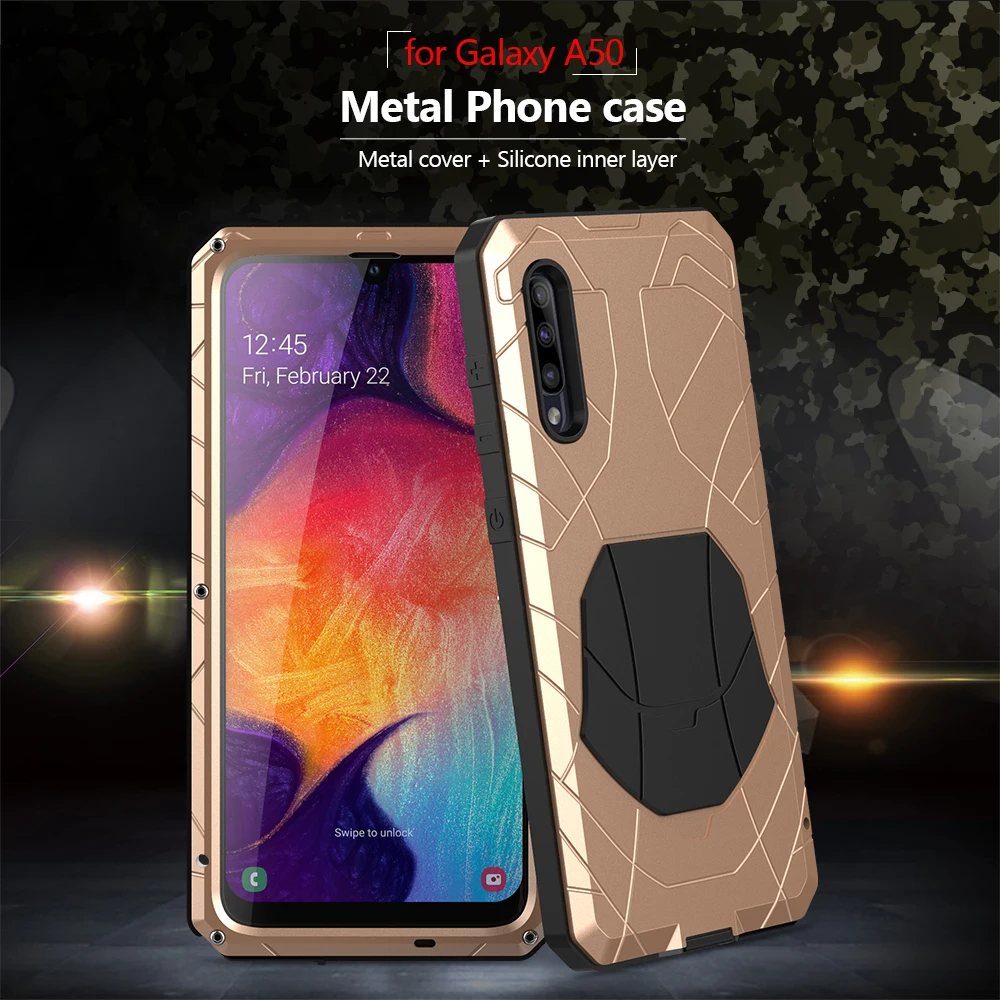 Для samsung Galaxy A30s A51 чехол для телефона жесткий алюминиевый металлический Закаленное стекло Защитная крышка для экрана сверхмощная защита A71 крышка