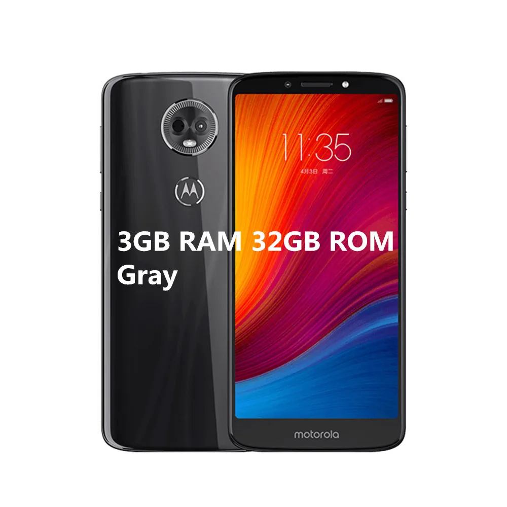 3GB RAM 32GB Gray Motorola MOTO E5 плюс 6,0 Inch 3/4 ГБ Оперативная память 32/64GB Встроенная память двойная камера Snapdragon 430 Octa Core 12.0MP+ 5.0MP 5000 мАч для смартфонов - Цвет: 3GB RAM 32GB Gray