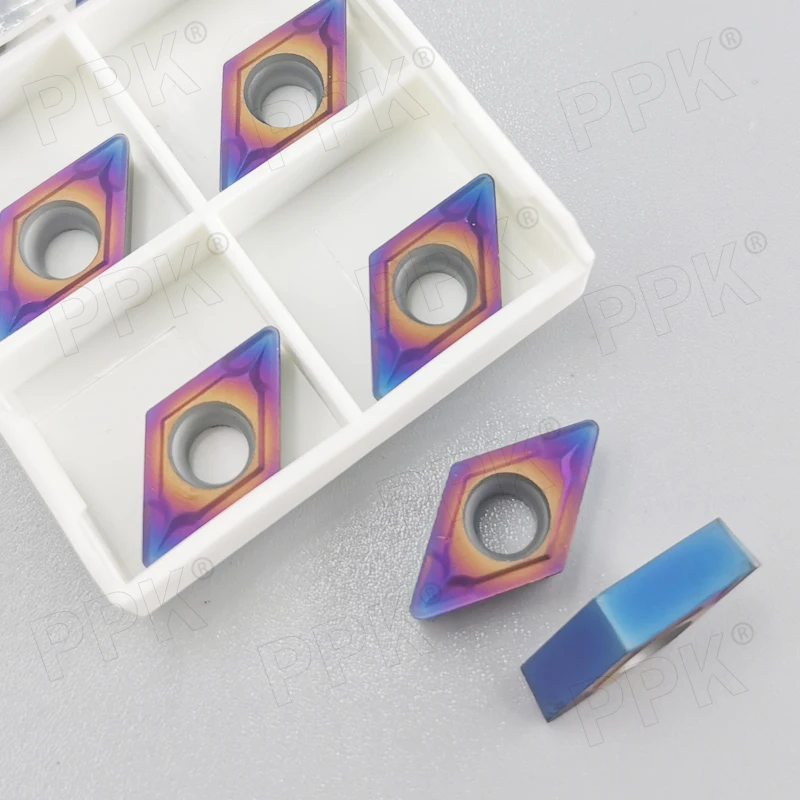 

10pcs HRC45 Blue-nano DCMT11T308 Carbide Insert for Lathe Turning Tool Holder High Quality
