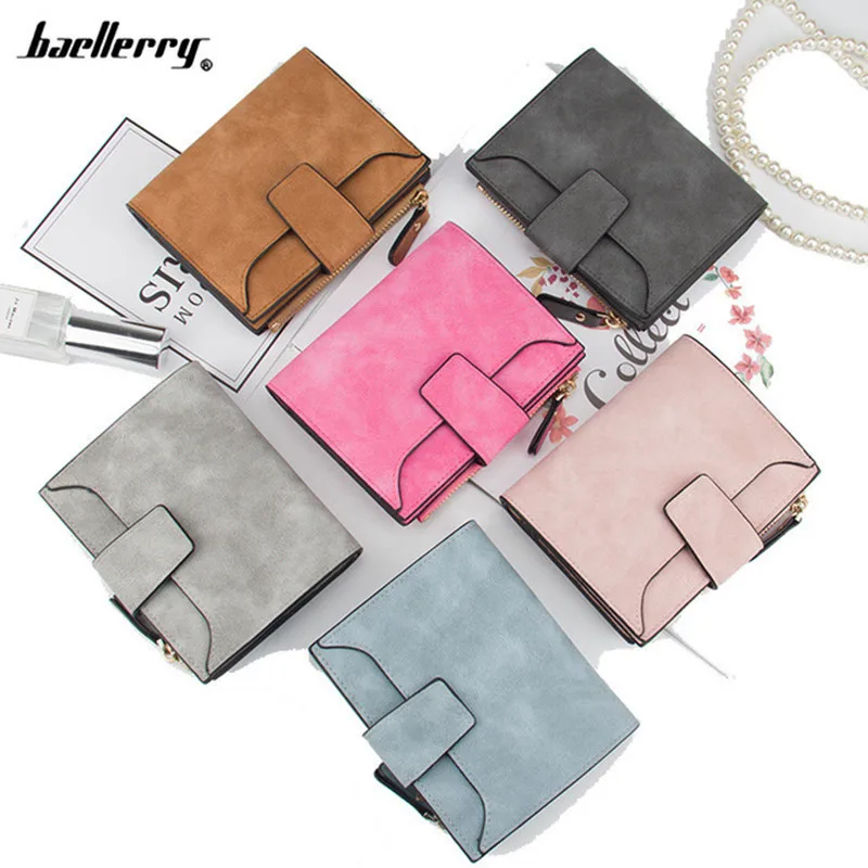 

Baellerry Women's Leather Clip Women's Handbag Short Women's Wallet Multi Function Multi Card Solid Color Zipper Wallet