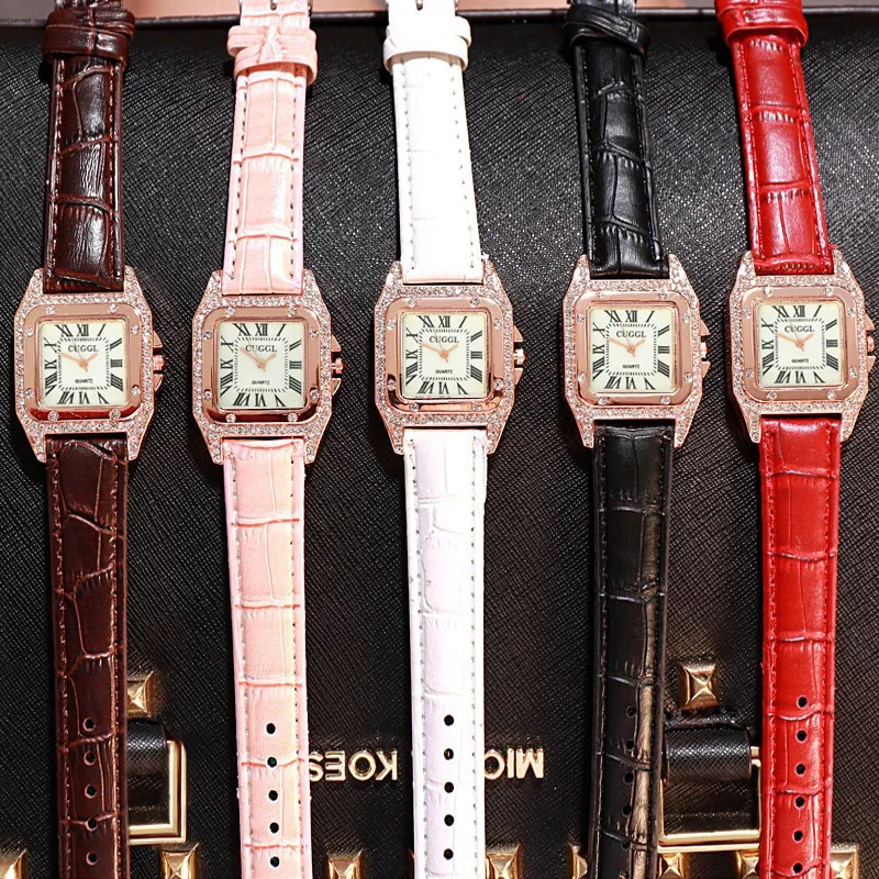 

Women diamond Watch starry Luxury Bracelet set Watches Ladies Casual Leather Band Quartz Wristwatch Female Clock zegarek damski