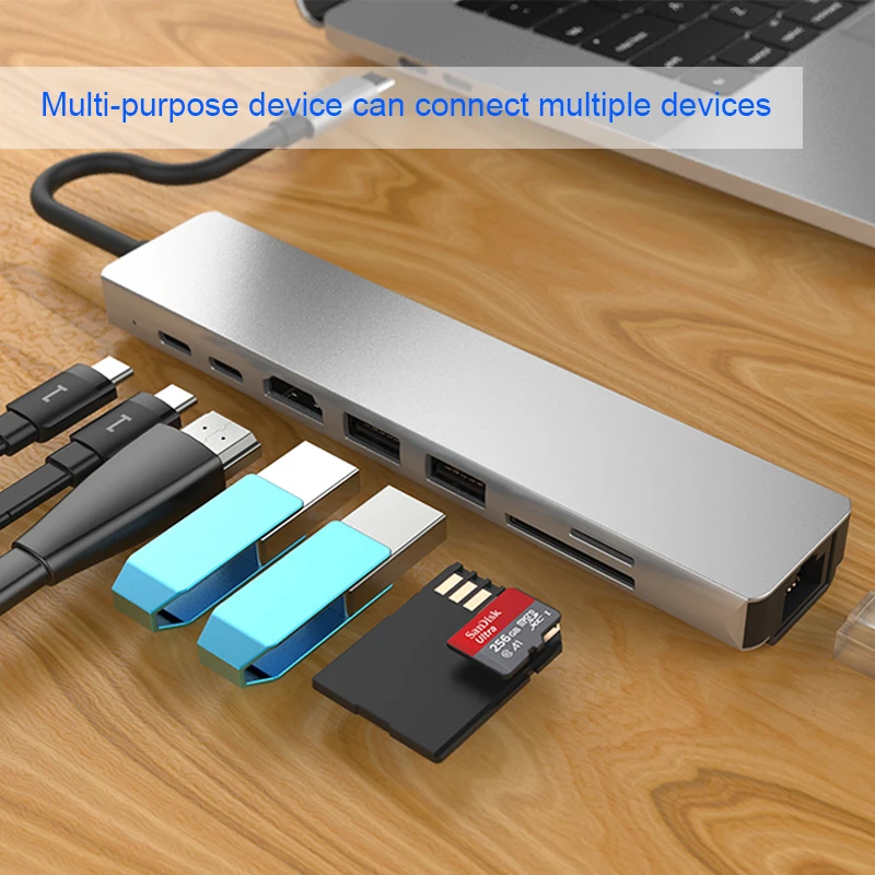 USB концентратор Bkscy с портами Type C на HDMI RJ45 3 0|USB-хабы| |