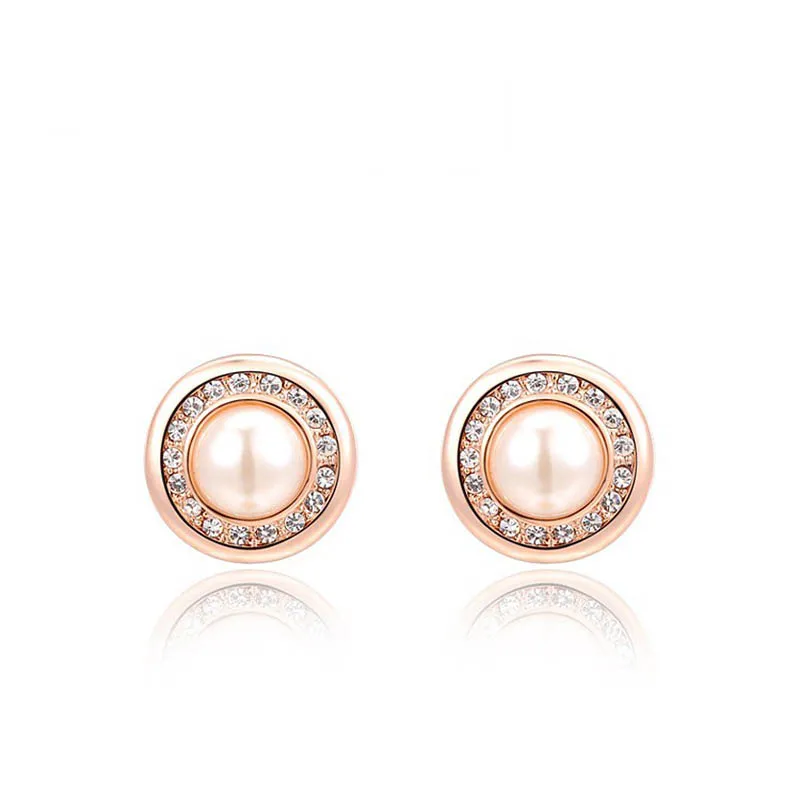 SINTA Earings S925 Стерлинговое Серебро классическая золотая круглая жемчужная Серьга