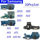 10 шт., USB-порт для зарядки, док-разъем, зарядная плата Micro для Samsung M51, A22, A32, 5G 4G, A02, A02S, A12, A21S, A31, A41, A51, A70