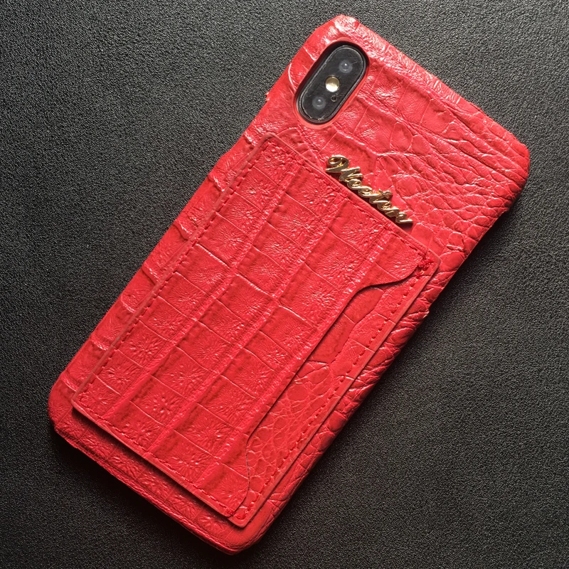 Red Чехол-подставка из крокодиловой кожи для iPhone 11 Pro 6s 6 7 8 Plus X XS Max XR карта, карман, держатель чехол для Airpods чехол - Цвет: Red
