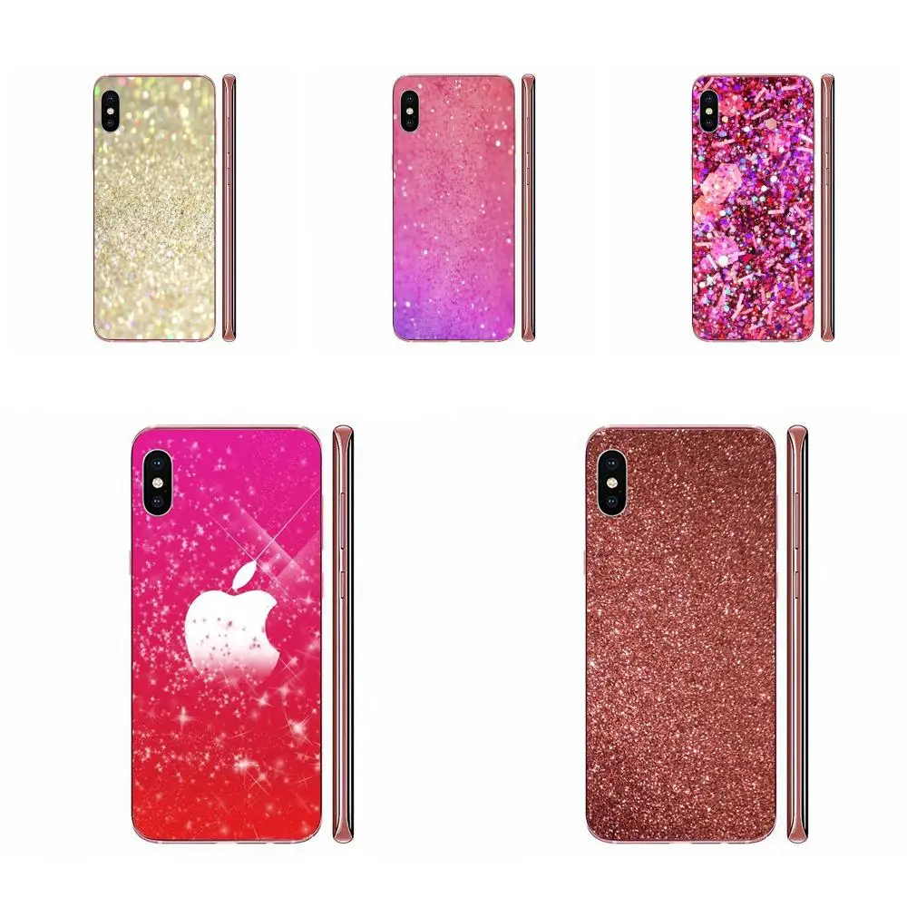 Розовый Золотой блестящий невероятный ТПУ телефон на заказ для iPhone SE2020 11 Plus Pro X XS