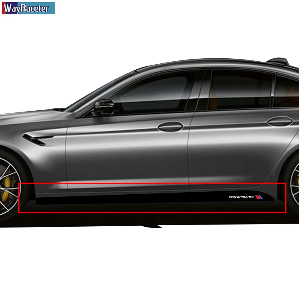 2 шт. Виниловая наклейка на дверь автомобиля боковые полоски юбка стикер для BMW M5