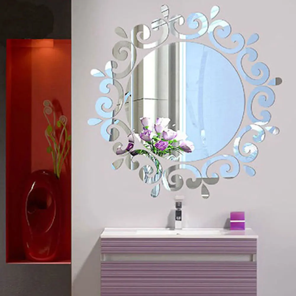 

Multiple style Mirror Wall Sticker 3D TV Background Stickers DIY Wall Decor Decal Sticker Art Mural bedroom Bath Room Decoration