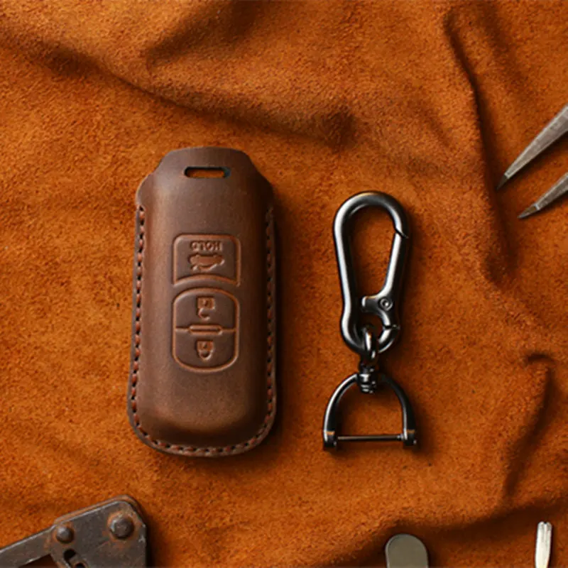 Новинка кожаный автомобильный чехол для ключа дистанционного управления Mazda 2 3 5 6