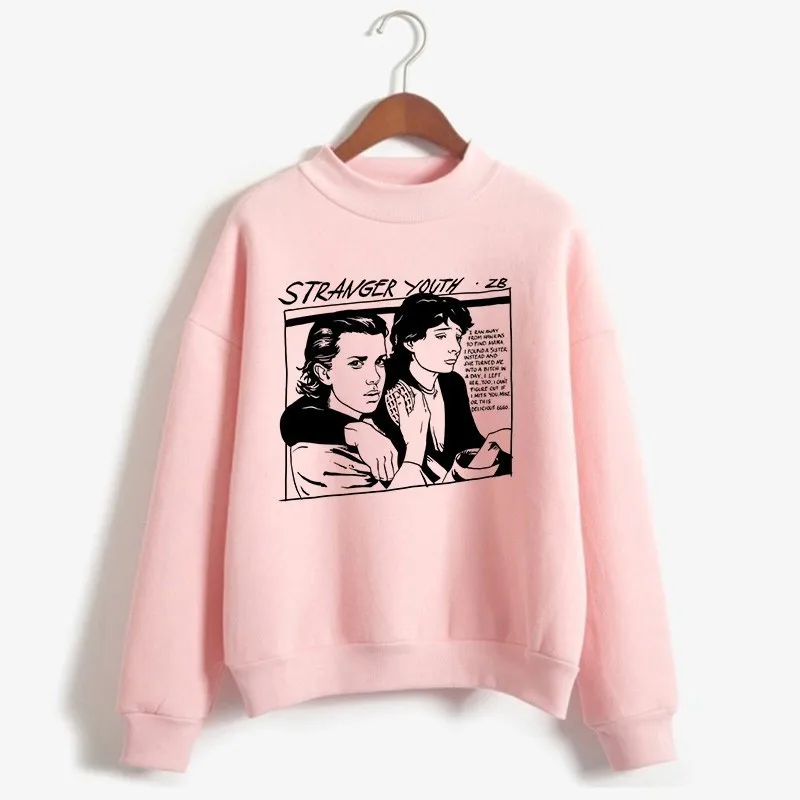Толстовка Stranger Things для женщин/детей модные Хлопковые женские толстовки розовые